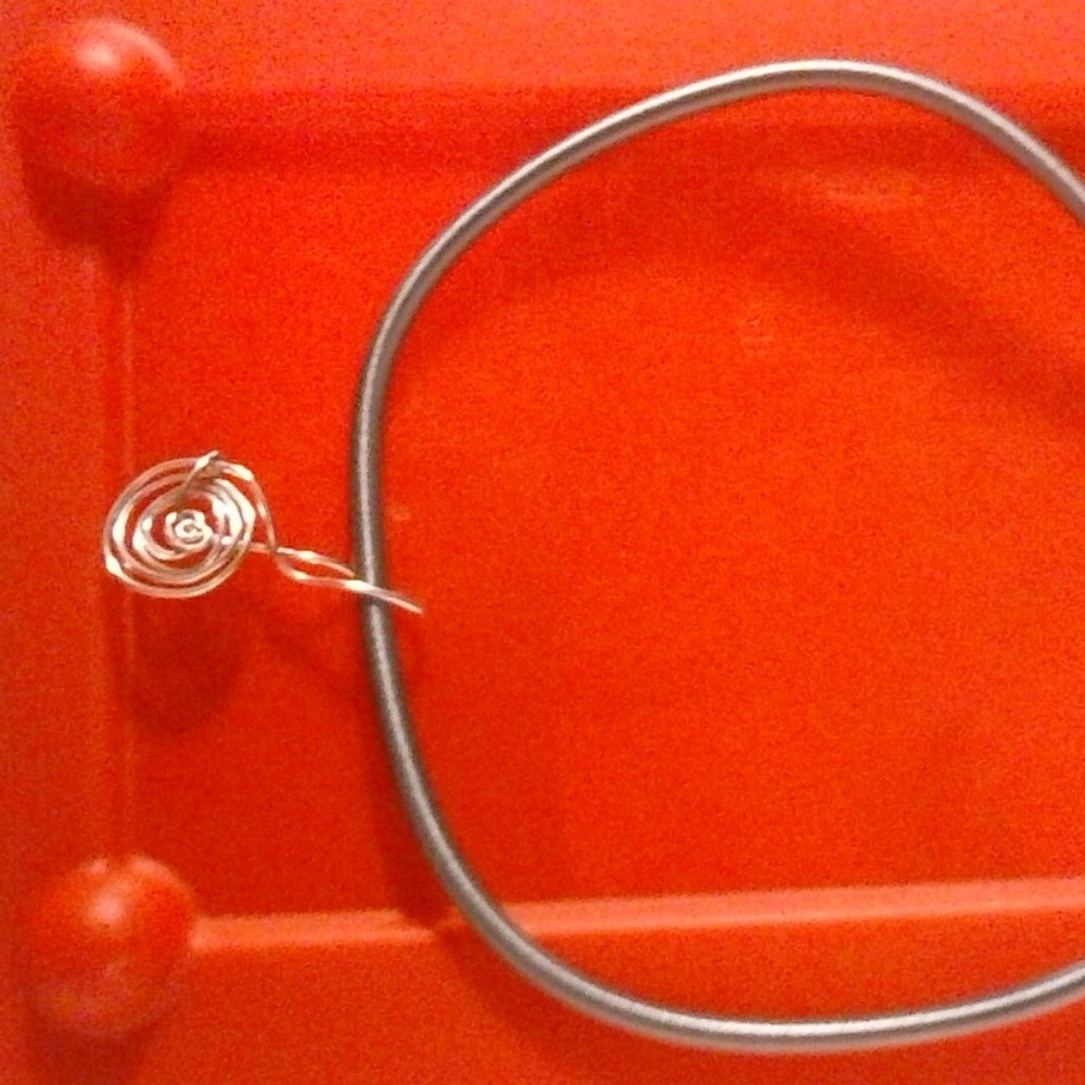 NWT Handmade Silver Plated Swirl Grey Leather Cord